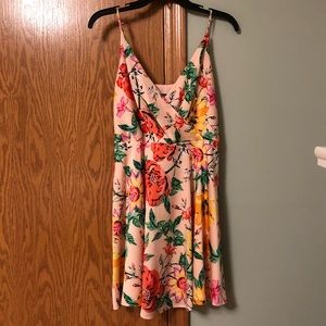 Express Flowy Floral Skater Dress